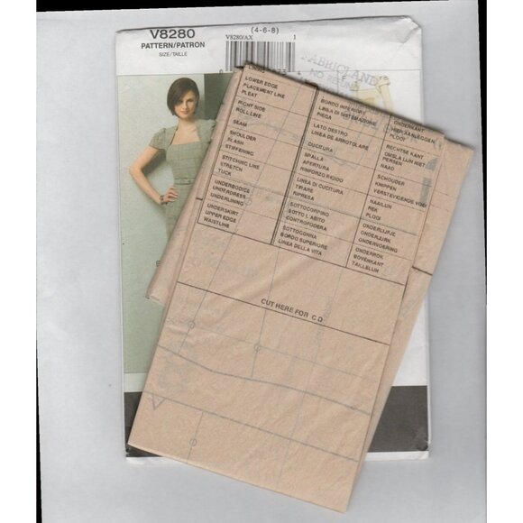 Vogue 8280 Easy Options Galaxy Power Dress Pattern 6 Variations Size 4 6 8 Uncut - Picture 4 of 5